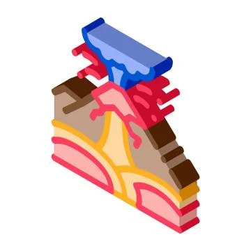 Ertnquake mountains isometric icon vector illustration Illustrazione stock