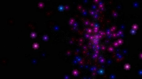 Erupting Pink-Blue Particles with Small Aperture Diffraction Видео 147608301