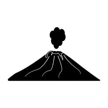 Erupting volcano icon Stock Illustration