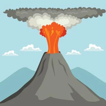 Erupting Volcano Stock Illustration