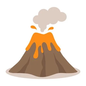 Erupting Volcano with Lava Vector Illustration Stock Illustration