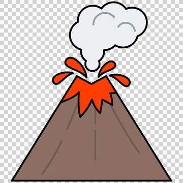 Erupting volcano mountain 스톡 일러스트