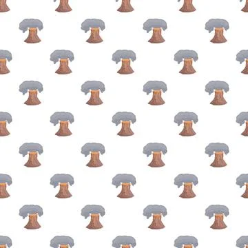 Erupting volcano repeating pattern creating a seamless background Illustrazione stock