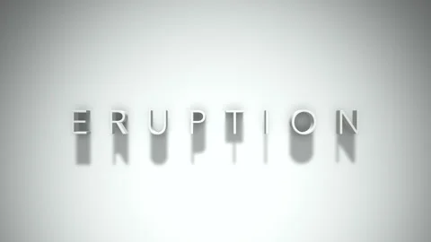 Eruption 3D title animation with shadows on a white background Stock Footage 296518699