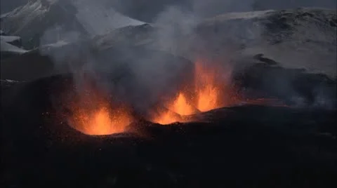 Eruption Aerial 4 Stock Footage 8928888