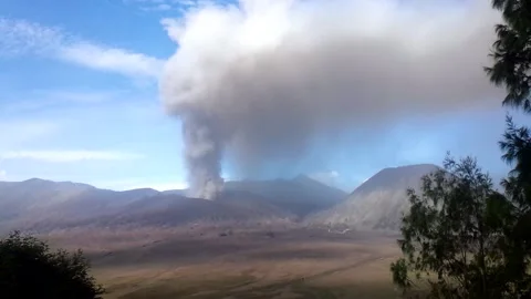 ERUPTION BROMO mountain Stock Footage 149156265
