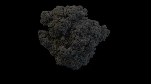 Eruption cloud smoke of volcano, dense smoke, with alpha mask Video stock 87120121