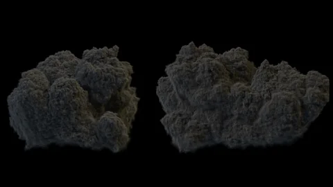 Eruption cloud smoke of volcano, dense smoke Video stock 90558261