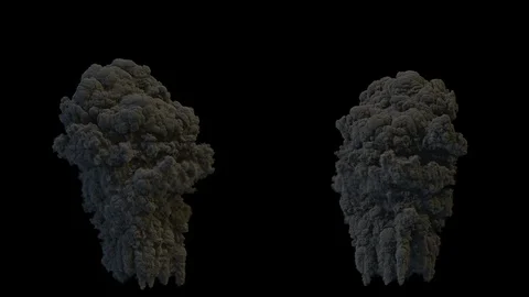 Eruption cloud smoke of volcano, dense very high detailed smoke Video stock 95470674