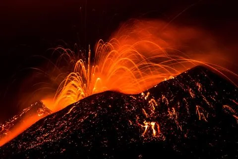 Eruption etna Stock Photos