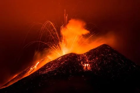 Eruption etna Stock Photos