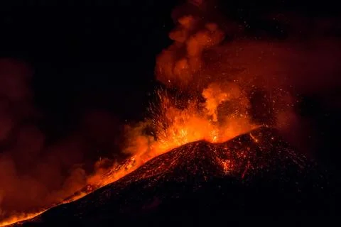 Eruption etna Stock Photos