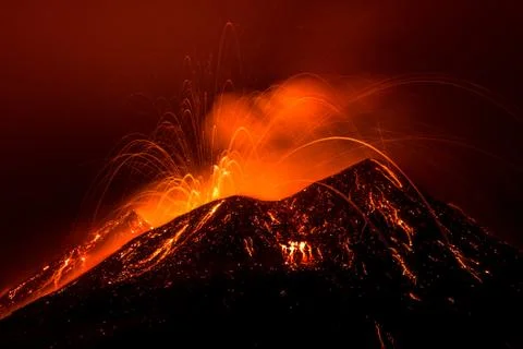 Eruption etna 스톡 사진