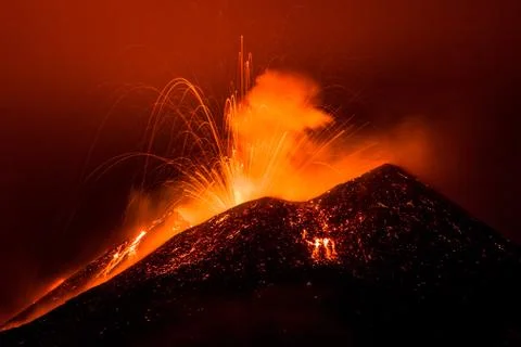 Eruption etna Stock Photos