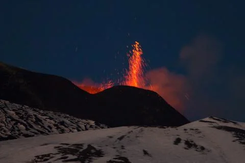 Eruption etna 스톡 사진