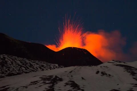 Eruption etna Foto stock