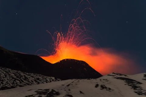 Eruption etna 스톡 사진