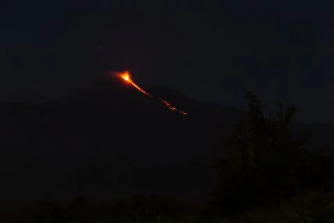 Eruption Etna volcano. Foto stock