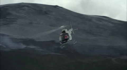 Eruption heli 1 Stock Footage