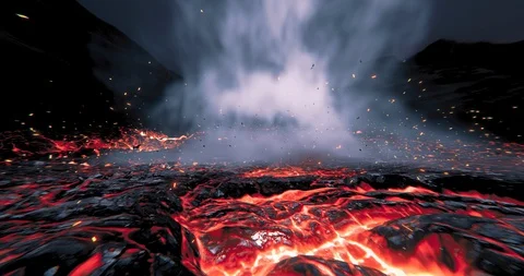 Eruption in the lava Stock Footage 121791951