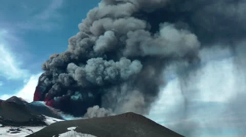 Eruption of Mount Etna Stock Footage