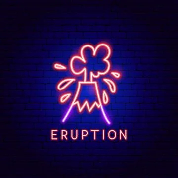 Eruption Neon Label Stock Illustration