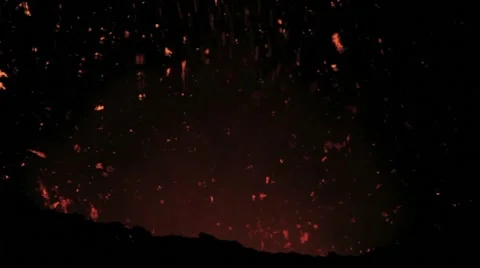 Eruption in the night Stock Footage 42262300