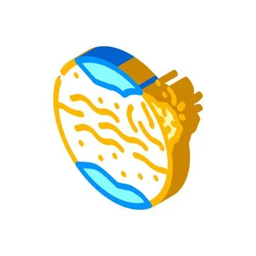 Eruption on other planets isometric icon vector illustration Stock Illustration