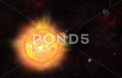 Eruption - solar storm Stock Illustration
