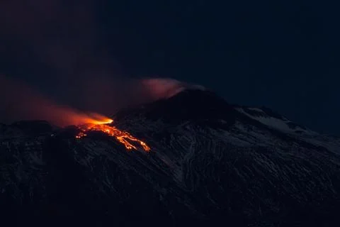 Eruption volcano Etna Stock Photos
