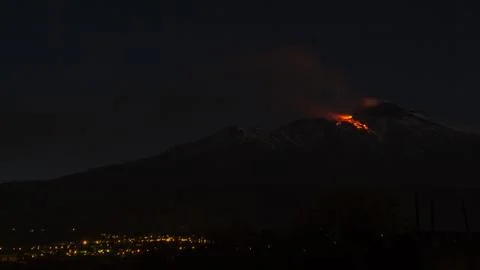 Eruption volcano Etna Stock Photos