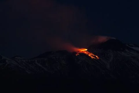 Eruption volcano Etna Stock Photos