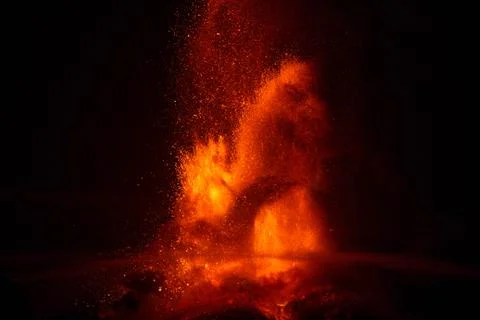 Eruption of the volcano "etna" in sicily, italy Foto stock