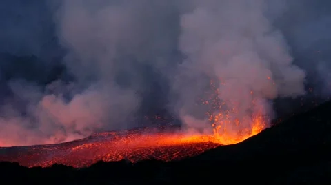 Eruption of volcano Fogo Stock Footage