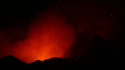 Eruption of volcano Fogo Stock-Footage 46740656