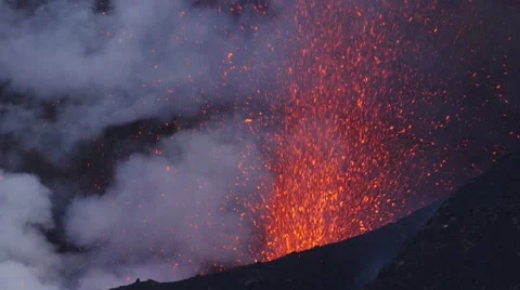 Eruption of volcano Fogo Stock-Footage 46747651