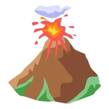 Eruption volcano icon, isometric style Stock Illustration