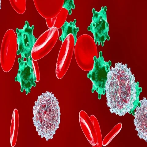 Erythrocytes and Monocyte cells flowing in the blood stream Stock-Footage 69695953