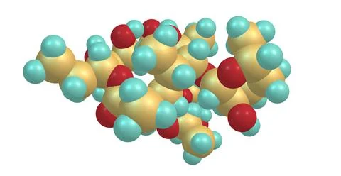 Erythromycin molecular structure isolated on white Stock Illustration