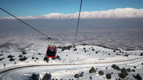 Erzincan City view from inside the cable car Stock Footage 331357445