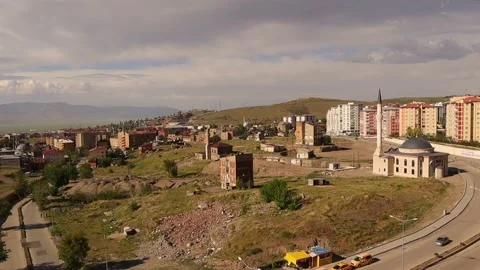 Erzurum in Turkey. An area between Bentdibi Street and 59 Palandöken Street Stock Footage 154554934