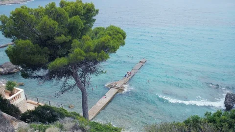 Es Camp de Mar bay - Mallorca Beach and Landscape - timelapse Stock Footage 86175846