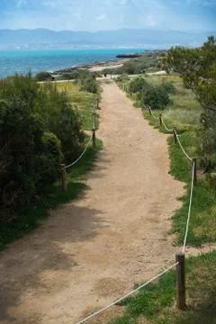 Es Carnatge path and view over Palma Foto stock