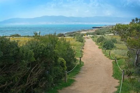Es Carnatge path and view over Palma Stock Photos