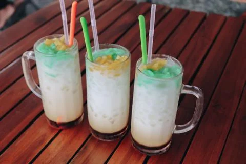 Es Cendol, Java traditional drink. Cendol is an iced sweet popular dessert th Foto stock