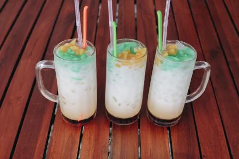 Es Cendol, Java traditional drink. Cendol is an iced sweet popular dessert th Foto stock