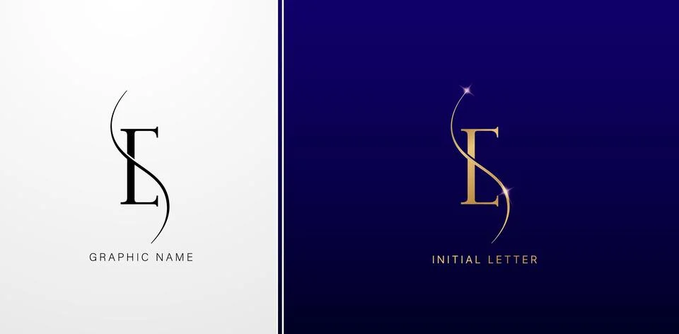 ES Monogram Letter Stock Illustration