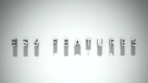 Es6 features 3D title animation white text on a white background Video stock 299369027