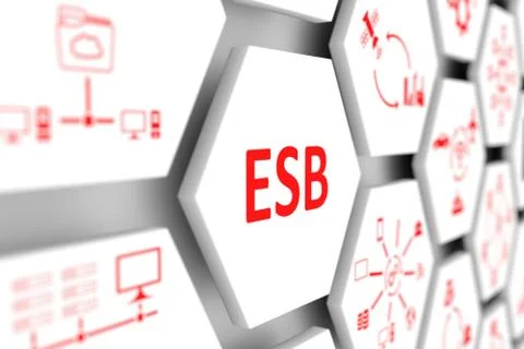 ESB concept cell blurred background 3d illustration Stock Illustration