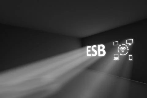 ESB rays volume light concept 3d illustration Stock Illustration